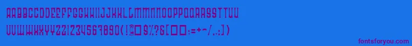 Radoan-Schriftart – Violette Schriften auf blauem Hintergrund