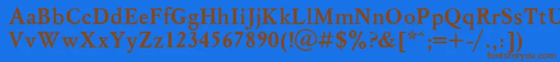 Myslb Font – Brown Fonts on Blue Background