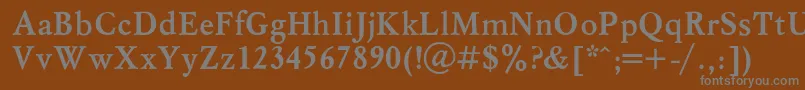 フォントMyslb – 茶色の背景に灰色の文字