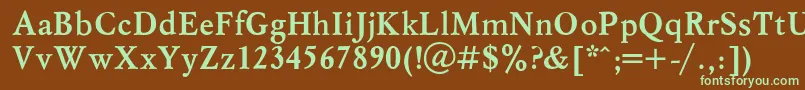 Myslb-fontti – vihreät fontit ruskealla taustalla