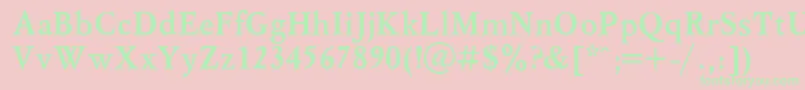 Myslb Font – Green Fonts on Pink Background