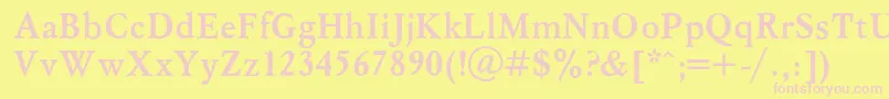 Myslb Font – Pink Fonts on Yellow Background