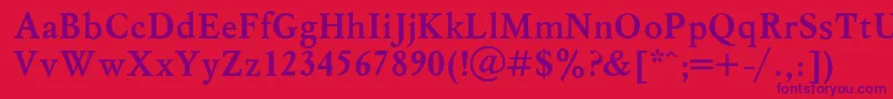 Myslb Font – Purple Fonts on Red Background