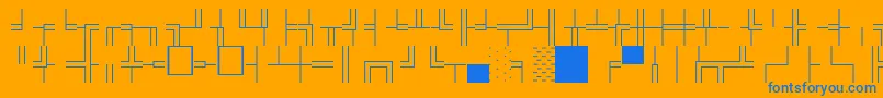 Czcionka BoxdrawOrnamentsNormal – niebieskie czcionki na pomarańczowym tle