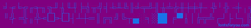 BoxdrawOrnamentsNormal-Schriftart – Blaue Schriften auf violettem Hintergrund