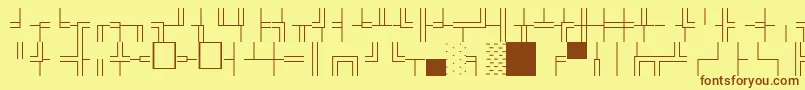 BoxdrawOrnamentsNormal Font – Brown Fonts on Yellow Background