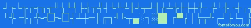BoxdrawOrnamentsNormal-fontti – vihreät fontit sinisellä taustalla