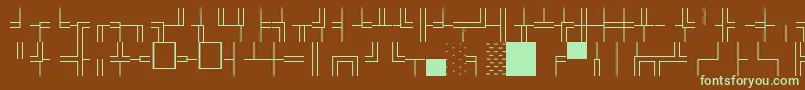 フォントBoxdrawOrnamentsNormal – 緑色の文字が茶色の背景にあります。