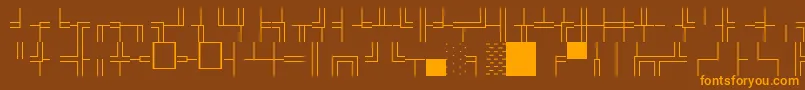 Fonte BoxdrawOrnamentsNormal – fontes laranjas em um fundo marrom