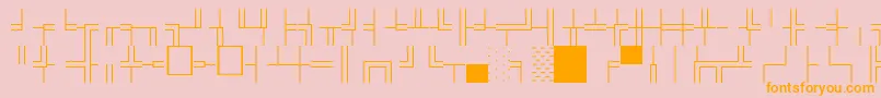 BoxdrawOrnamentsNormal-fontti – oranssit fontit vaaleanpunaisella taustalla