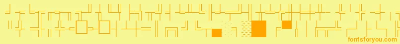 フォントBoxdrawOrnamentsNormal – オレンジの文字が黄色の背景にあります。