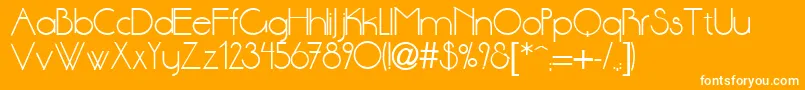 Fonte DsStandartcyr – fontes brancas em um fundo laranja
