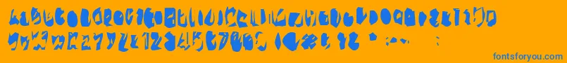 15teen Font – Blue Fonts on Orange Background
