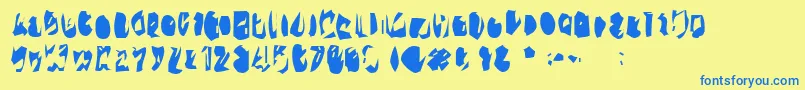 15teen Font – Blue Fonts on Yellow Background