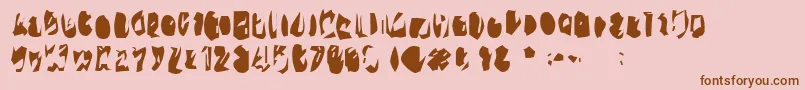 15teen-Schriftart – Braune Schriften auf rosa Hintergrund