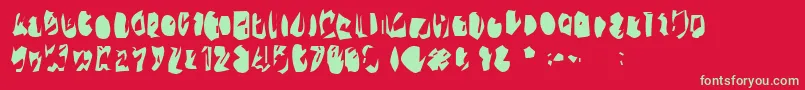 15teen Font – Green Fonts on Red Background