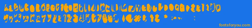 15teen Font – Orange Fonts on Blue Background