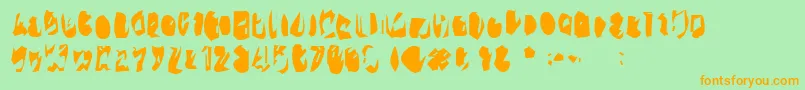 15teen Font – Orange Fonts on Green Background