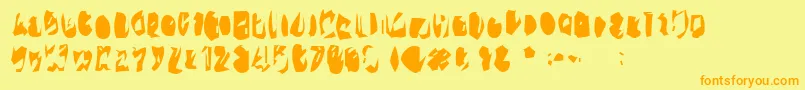 フォント15teen – オレンジの文字が黄色の背景にあります。