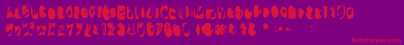 Fonte 15teen – fontes vermelhas em um fundo violeta