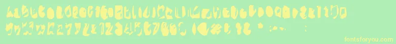 15teen-fontti – keltaiset fontit vihreällä taustalla