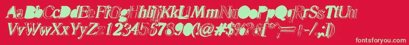 Malle Font – Green Fonts on Red Background