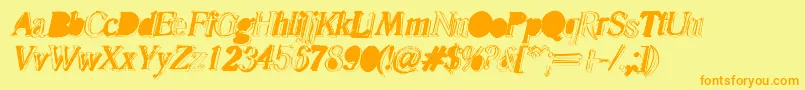 Malle Font – Orange Fonts on Yellow Background