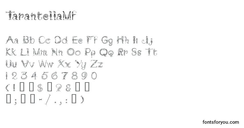 Schriftart TarantellaMf – Alphabet, Zahlen, spezielle Symbole