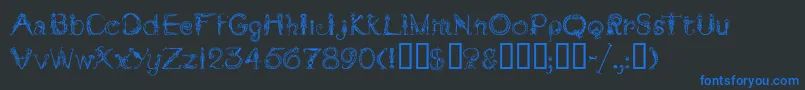 TarantellaMf Font – Blue Fonts on Black Background