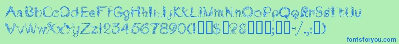 TarantellaMf Font – Blue Fonts on Green Background