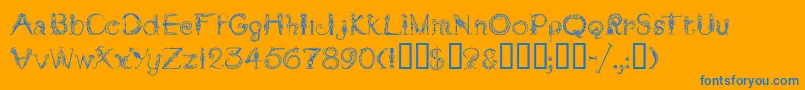 TarantellaMf Font – Blue Fonts on Orange Background