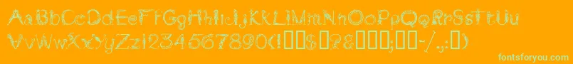 TarantellaMf Font – Green Fonts on Orange Background
