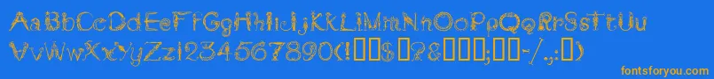 TarantellaMf Font – Orange Fonts on Blue Background