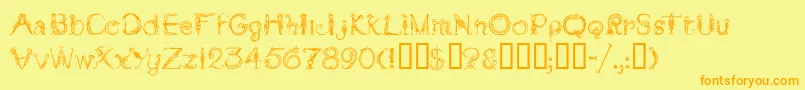 TarantellaMf Font – Orange Fonts on Yellow Background
