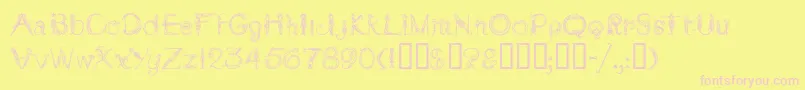 TarantellaMf-Schriftart – Rosa Schriften auf gelbem Hintergrund