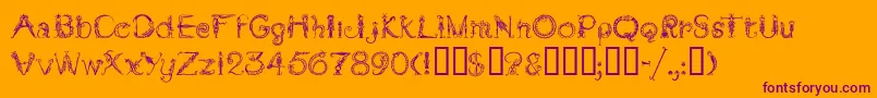 TarantellaMf Font – Purple Fonts on Orange Background