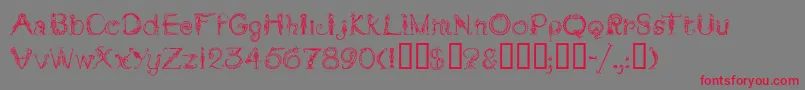フォントTarantellaMf – 赤い文字の灰色の背景