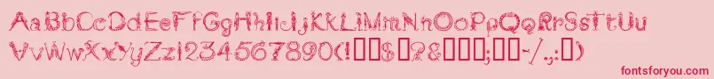 フォントTarantellaMf – ピンクの背景に赤い文字