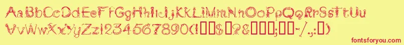 TarantellaMf Font – Red Fonts on Yellow Background