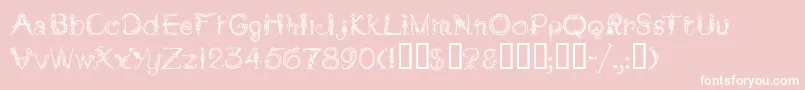 TarantellaMf-Schriftart – Weiße Schriften auf rosa Hintergrund