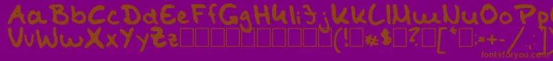 TomKaulitzHandwritingFontByShaiza7 Font – Brown Fonts on Purple Background