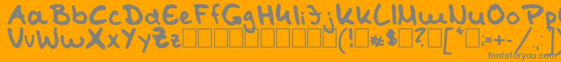 TomKaulitzHandwritingFontByShaiza7 Font – Gray Fonts on Orange Background