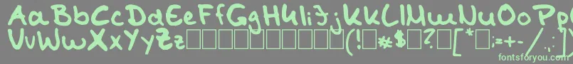 TomKaulitzHandwritingFontByShaiza7 Font – Green Fonts on Gray Background