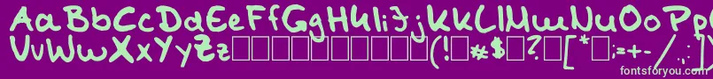 TomKaulitzHandwritingFontByShaiza7 Font – Green Fonts on Purple Background