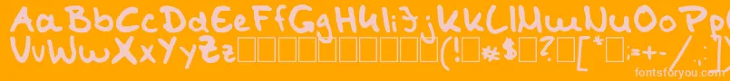 TomKaulitzHandwritingFontByShaiza7 Font – Pink Fonts on Orange Background