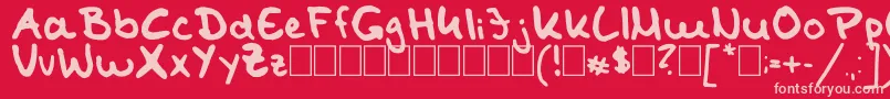 TomKaulitzHandwritingFontByShaiza7 Font – Pink Fonts on Red Background