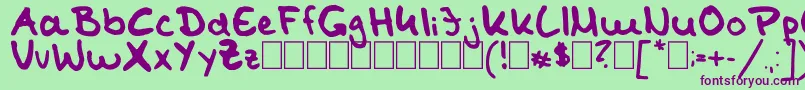 TomKaulitzHandwritingFontByShaiza7 Font – Purple Fonts on Green Background