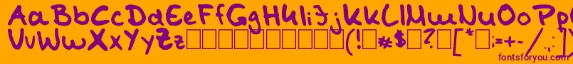 TomKaulitzHandwritingFontByShaiza7 Font – Purple Fonts on Orange Background