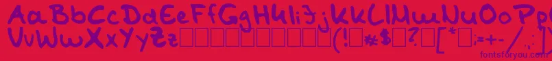 TomKaulitzHandwritingFontByShaiza7 Font – Purple Fonts on Red Background