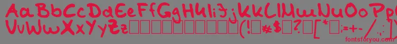 Шрифт TomKaulitzHandwritingFontByShaiza7 – красные шрифты на сером фоне